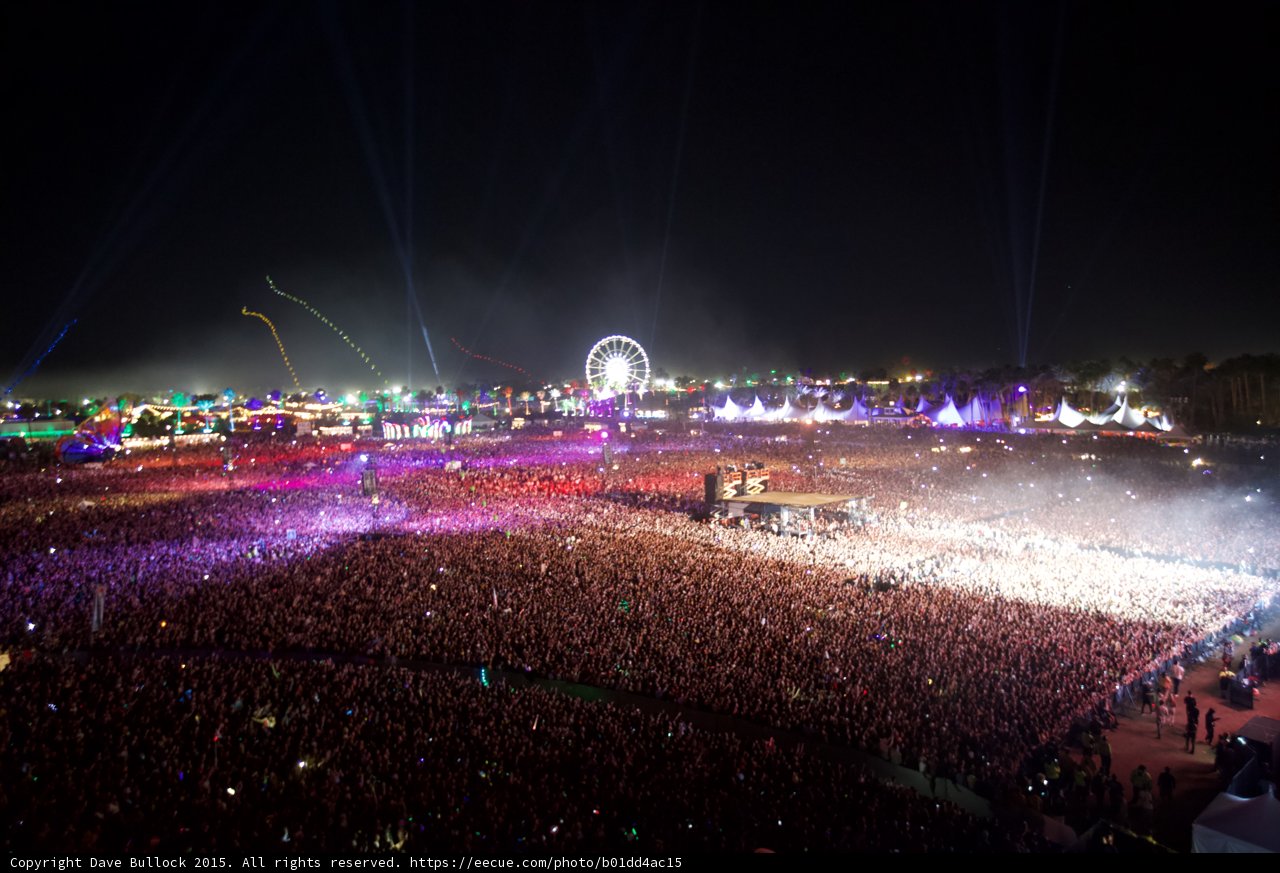 Igniting the Night: A Fiery crowd at Coachella
