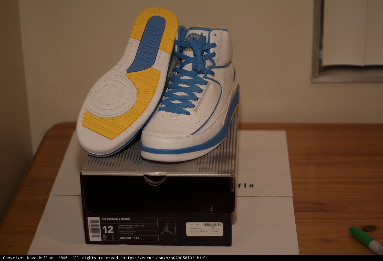 Blue and White Sneakers on Box
