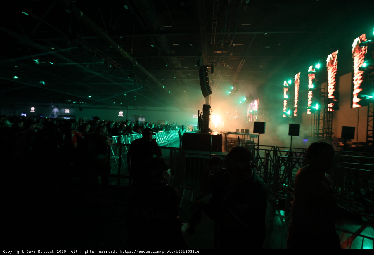 Neon Green Haze Over Wobbleland Festival Crowd