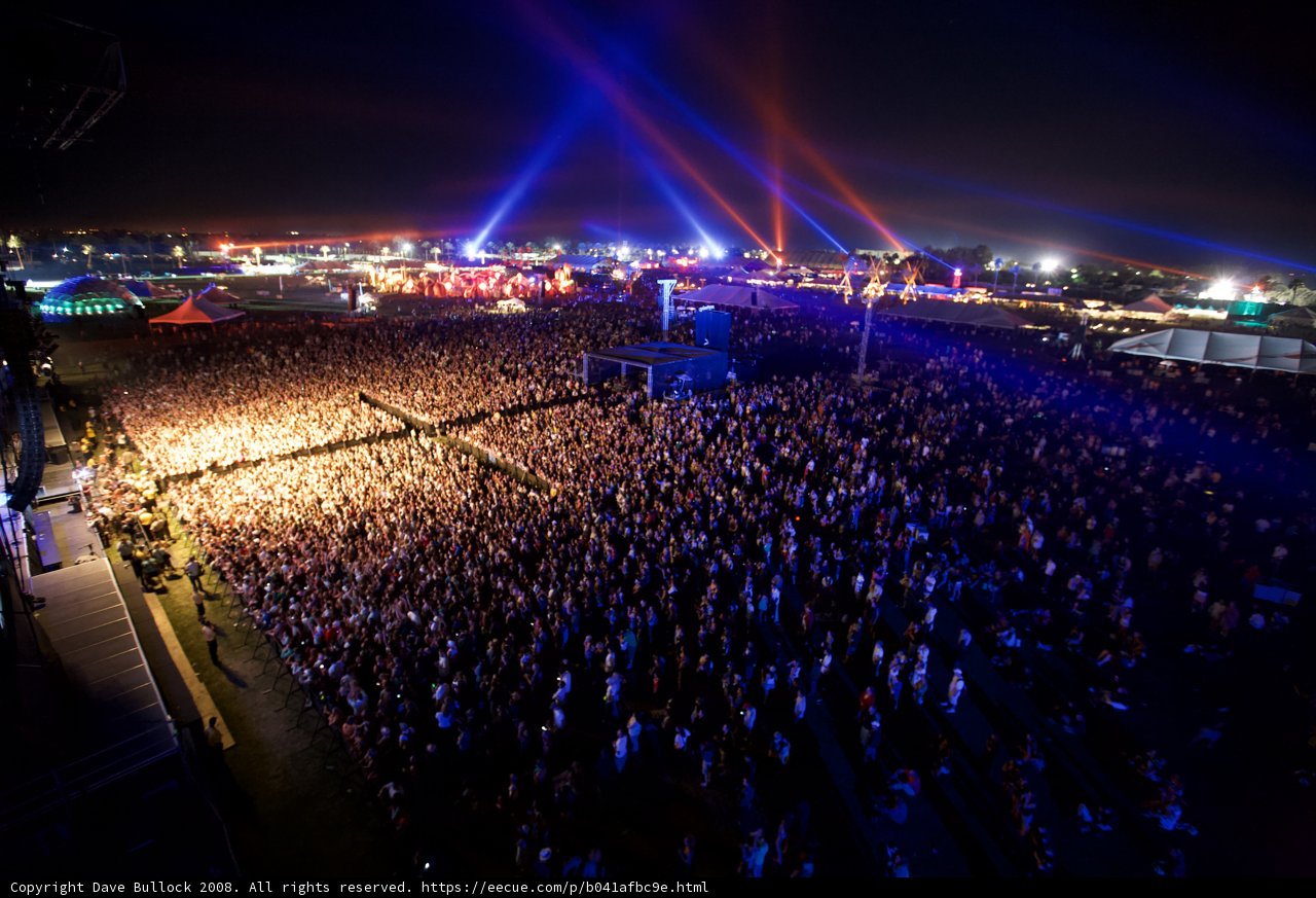 Nighttime Excitement at Coachella Music Festival