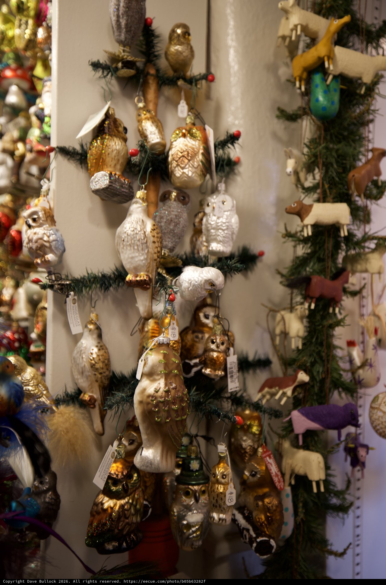 Ornate Animal-Themed Christmas Ornament Display Tower