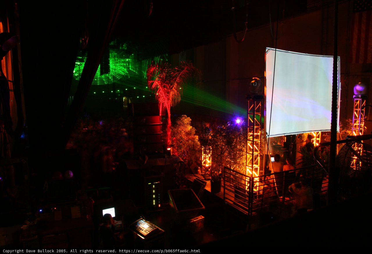 Neon-lit Cinema Screen at a Concert