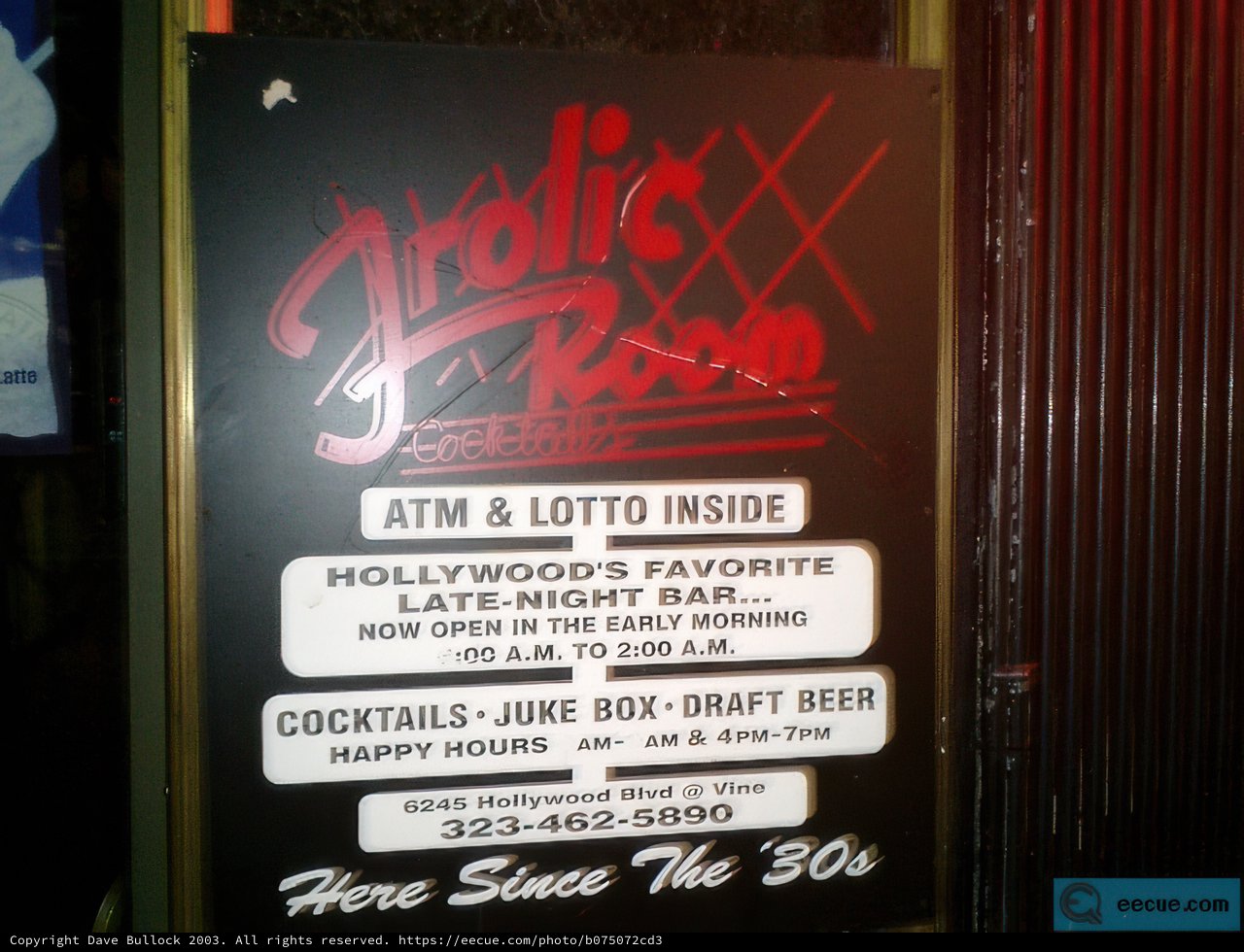 Hollywood Club Sign with ATM & Lotto Inside