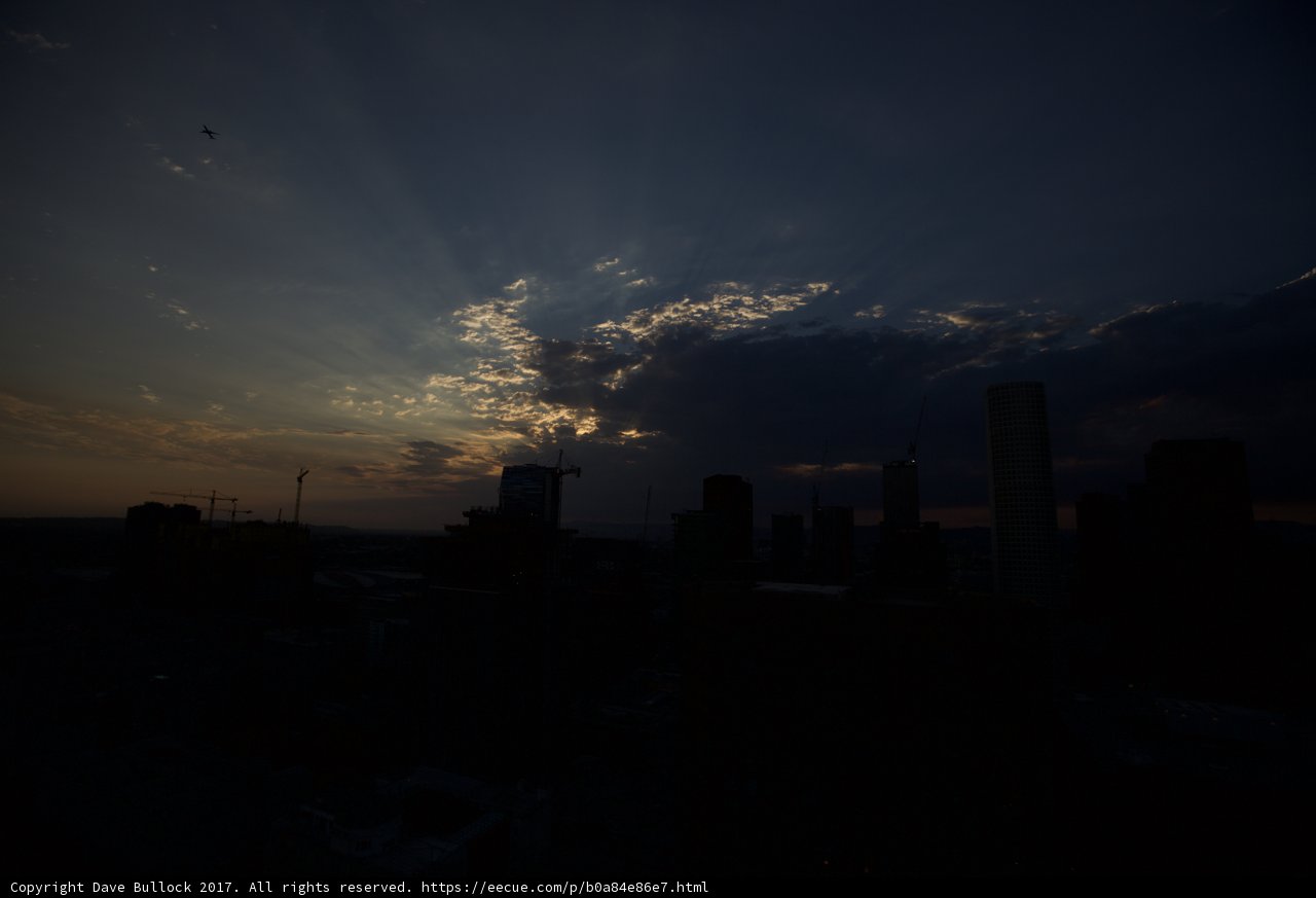 Cityscape bathed in sunlight