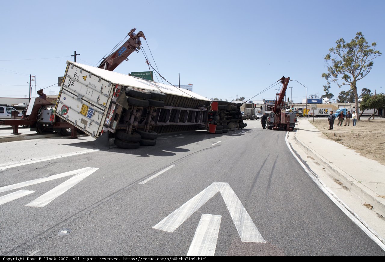 Overturned Truck on the Road