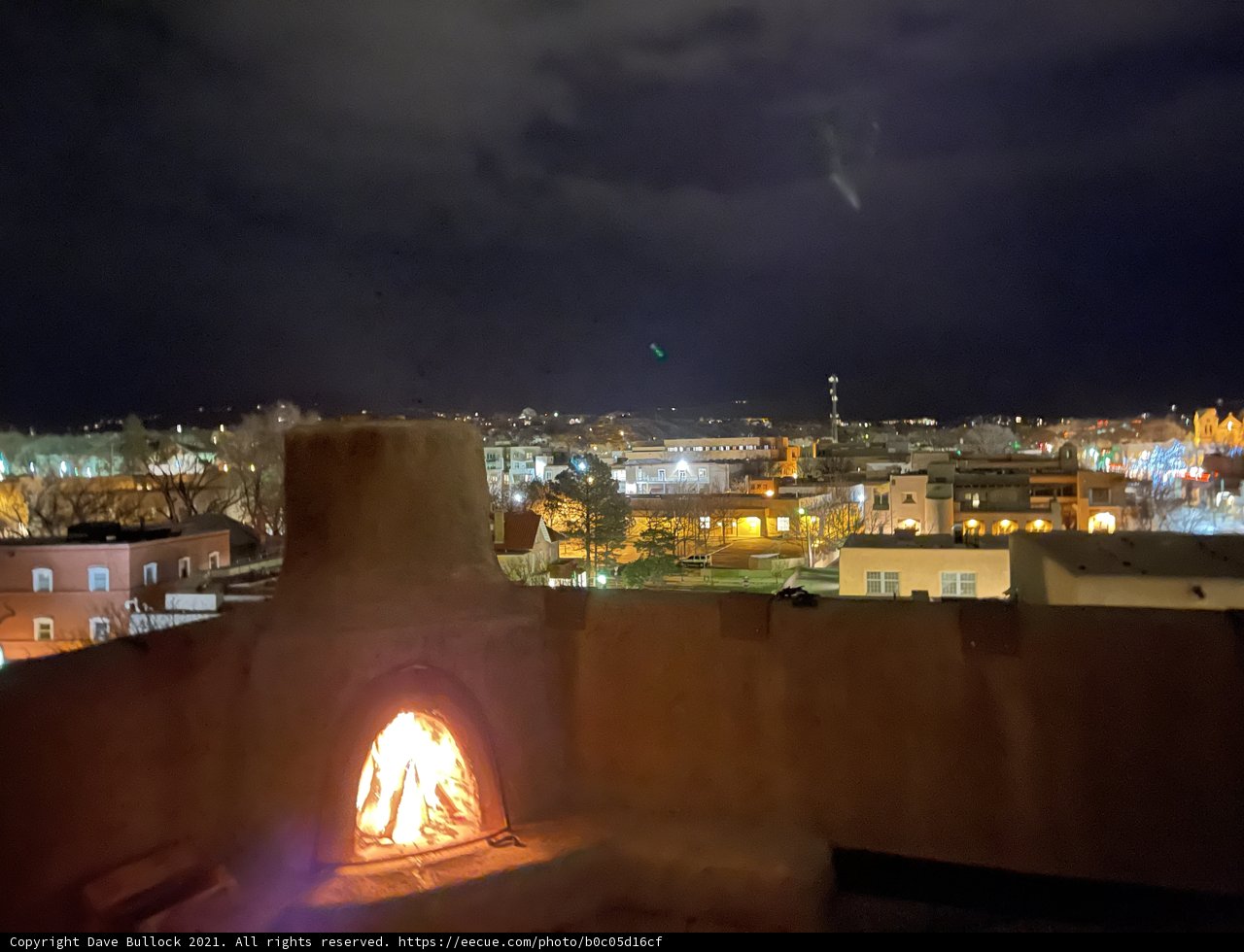 Nighttime Fire Pit in Santa Fe