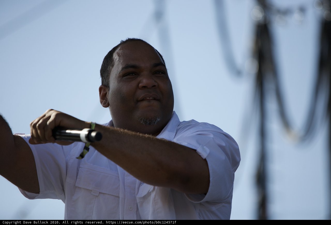 Vincent Mason Performing with Microphone at Coachella 2010