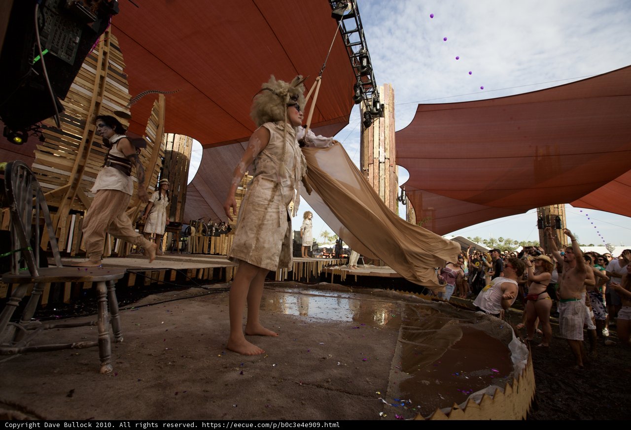 Woman in Costume on Festival Stage