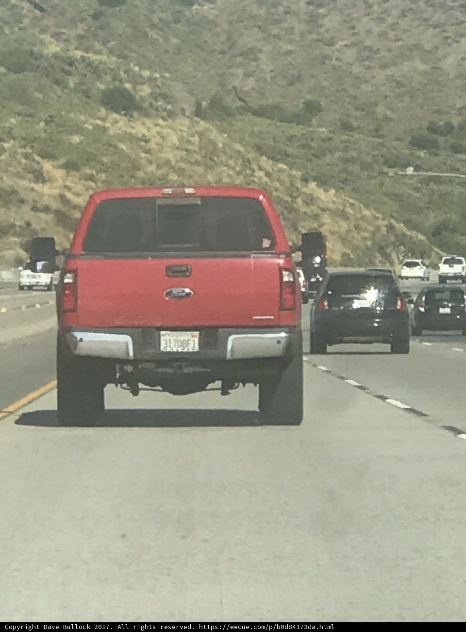 Red Truck Cruising Down Camarillo Highway