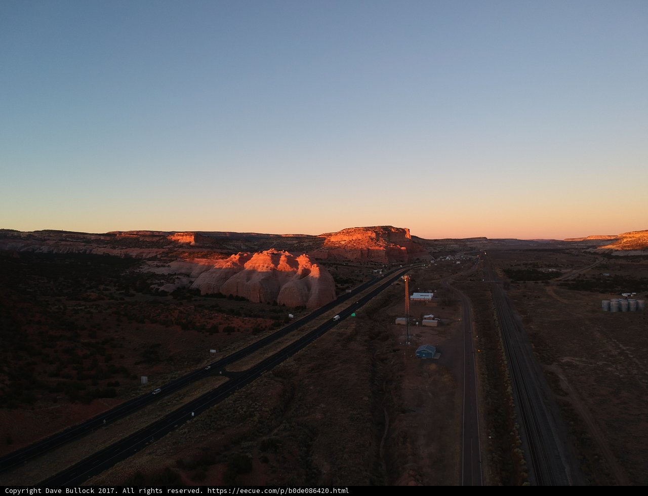Aerial View of the Canyon at Sunset