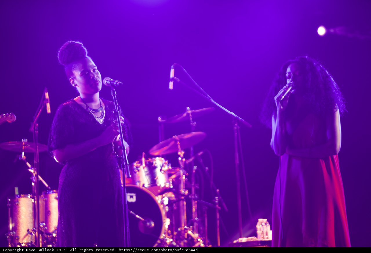 Solange And Backing Vocalist Full Shot Drum Kit Spotlight Purple Haze