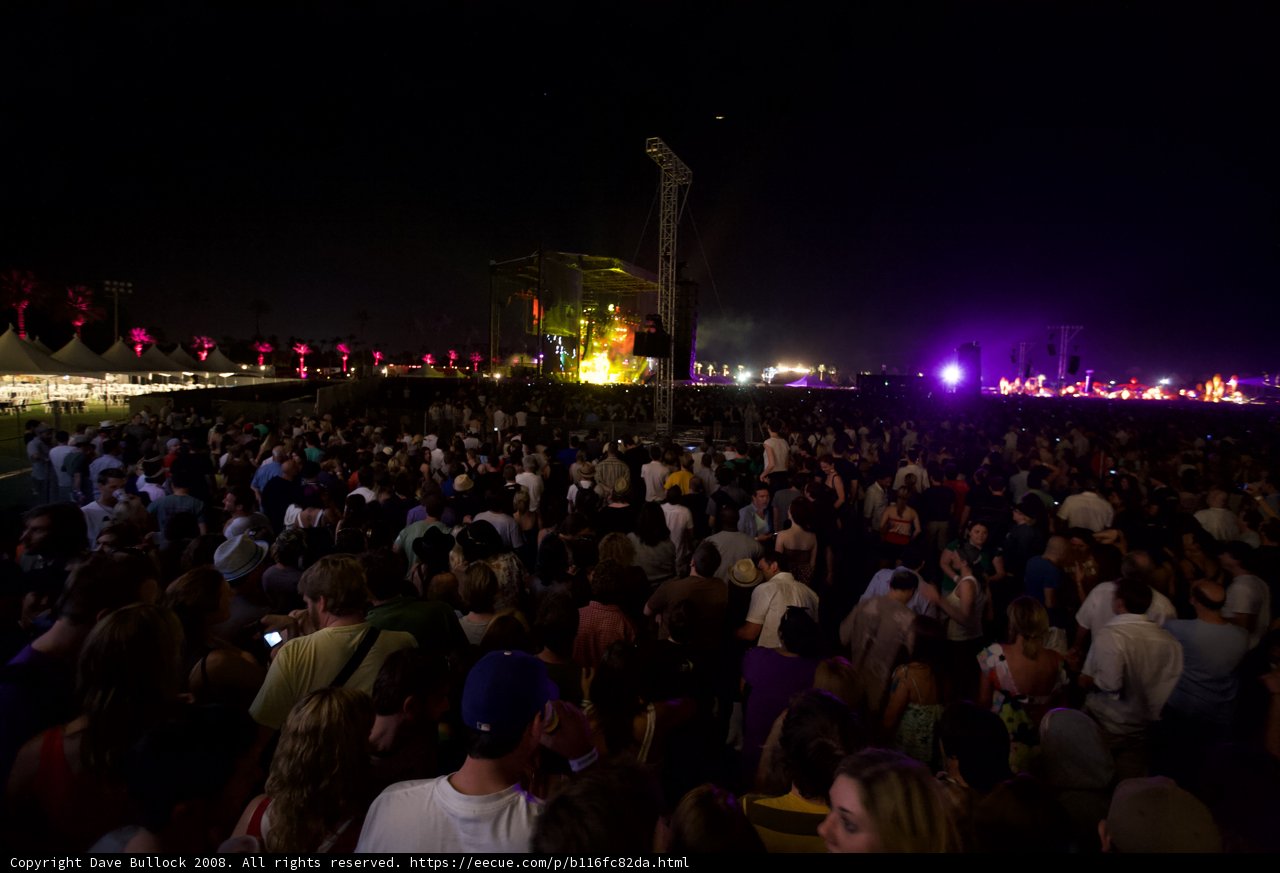 Nighttime Crowd at Coachella Concert