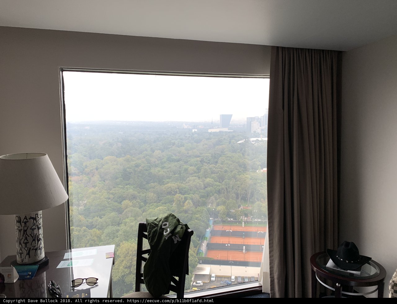 Cityscape View from Hotel Room