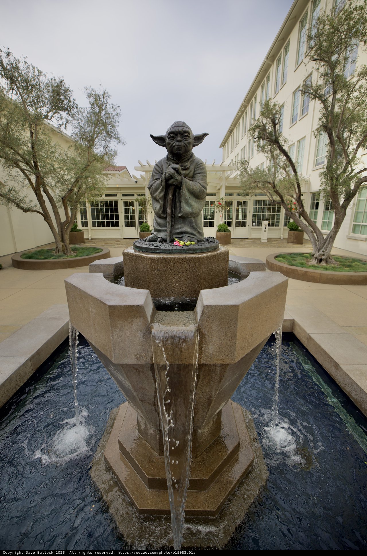 Yoda Fountain at Skywalker Ranch Courtyard