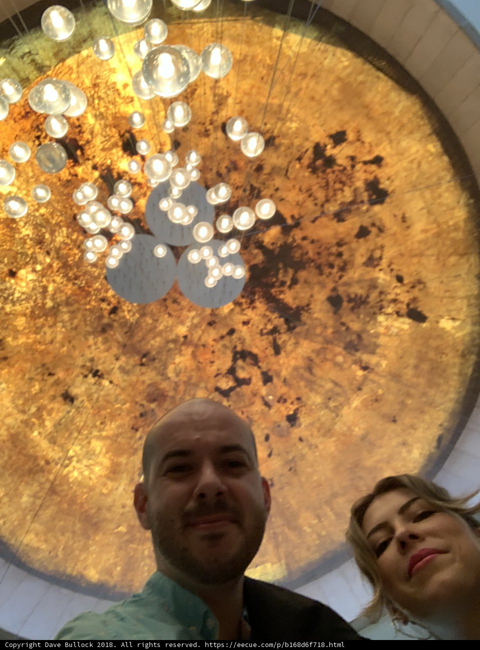 Captured under the chandelier