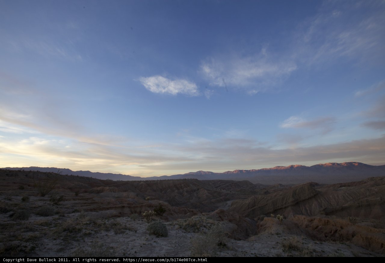 Sunset over Anza-Borrego Plateau