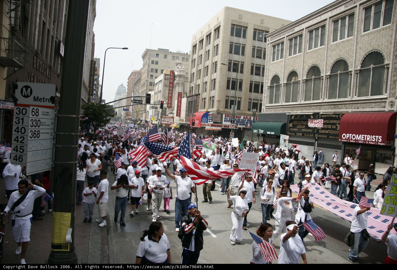 American Flag Parade in the City