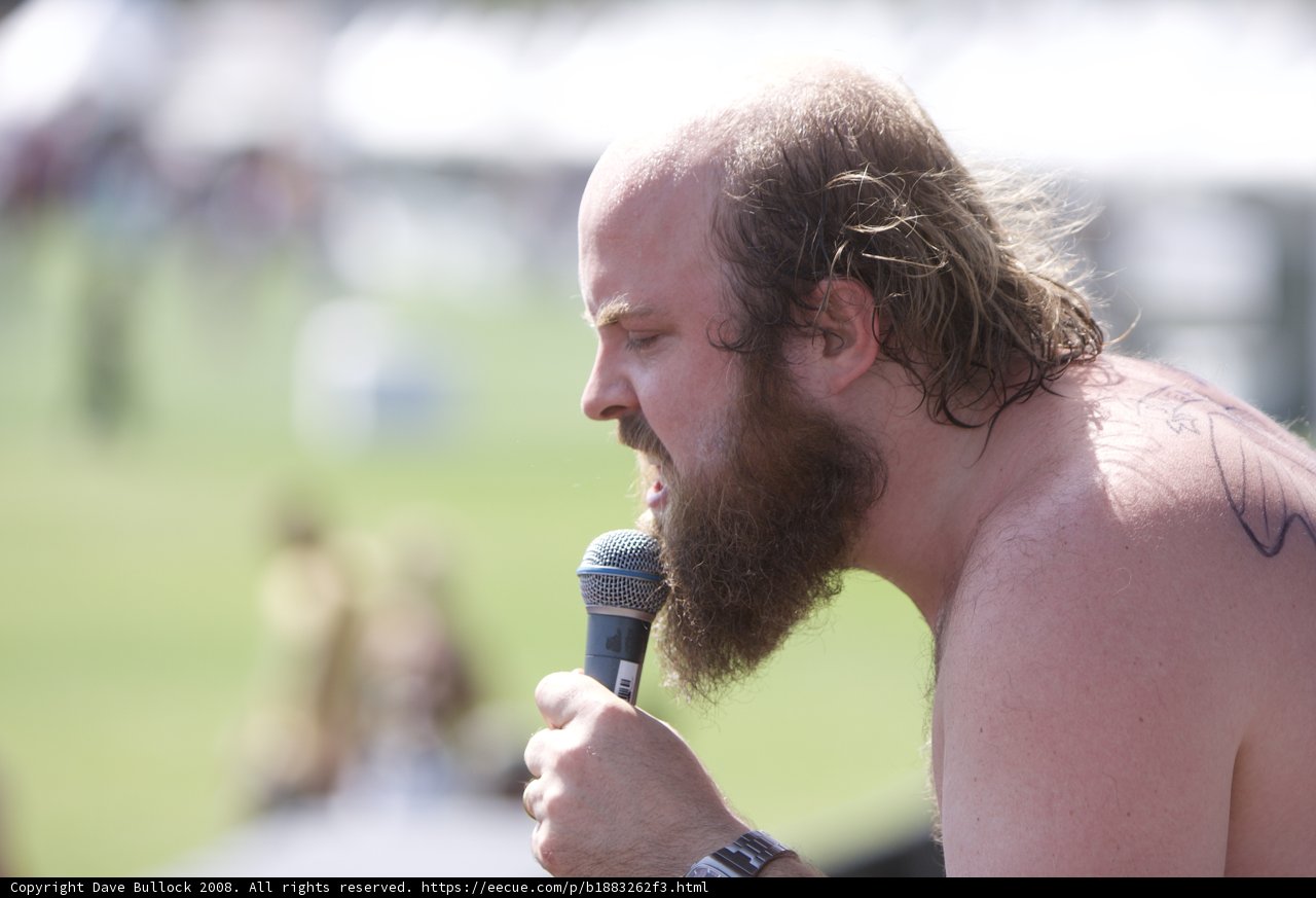 Bearded Singer with Powerful Mic at Coachella