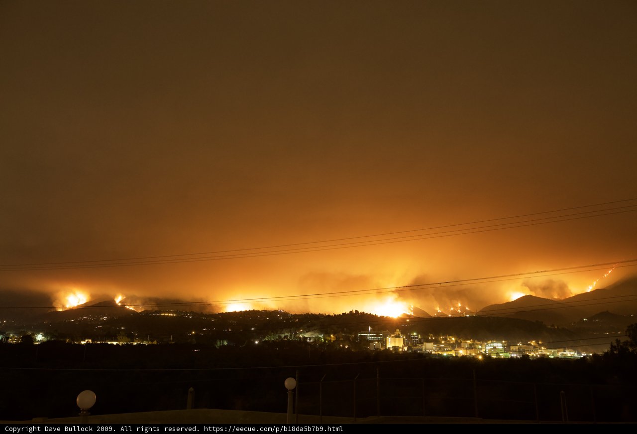 Nighttime View of Station Fire