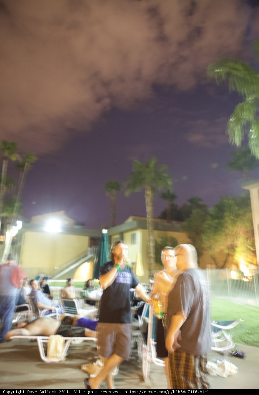 Nighttime Pool Gathering