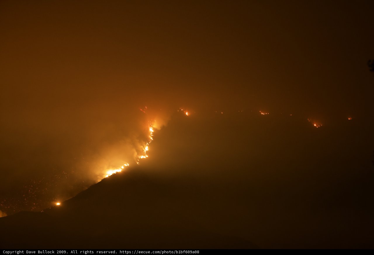 Hillside Aglow with Fiery Blaze