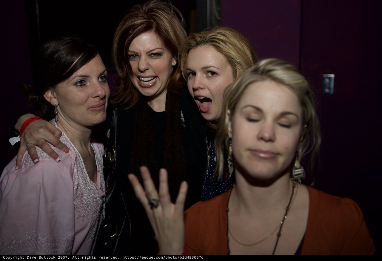 Four Friends Celebrate at Nightclub Party 2007