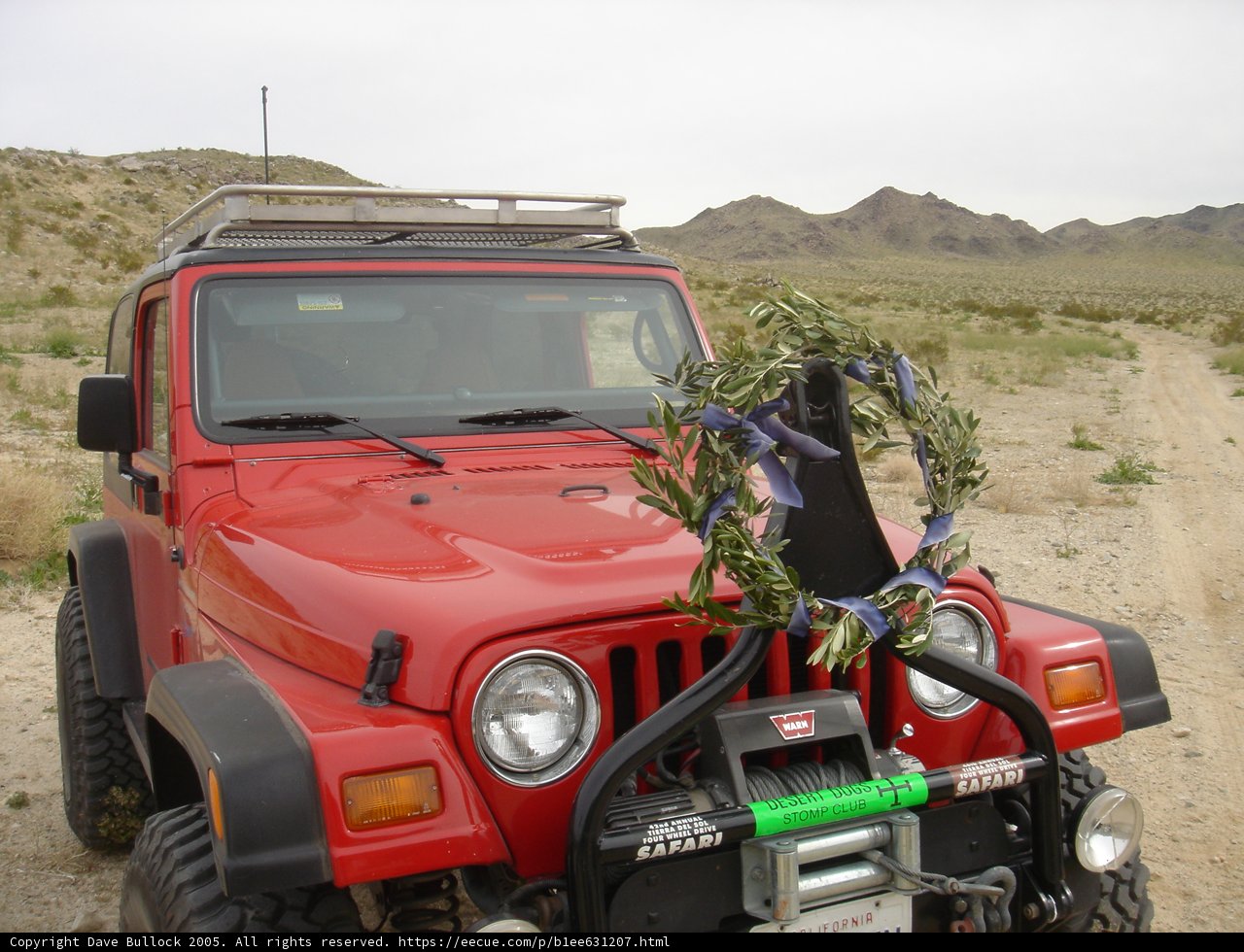 Red Jeep Ready for Adventure