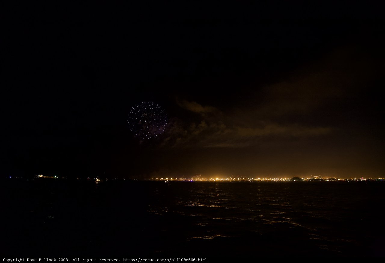 Spectacular Fireworks Display over the Water