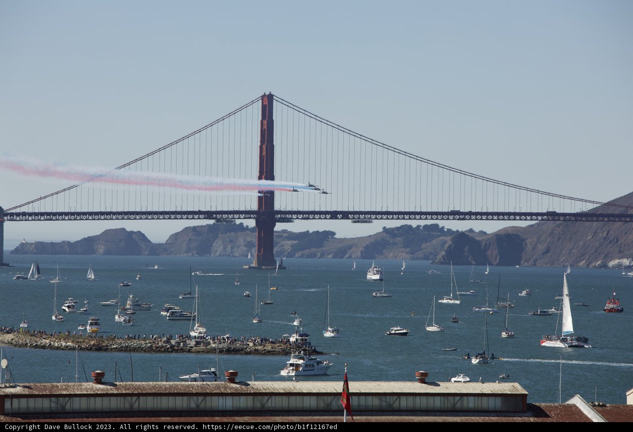 Sky High Salute Over San Francisco Bridge