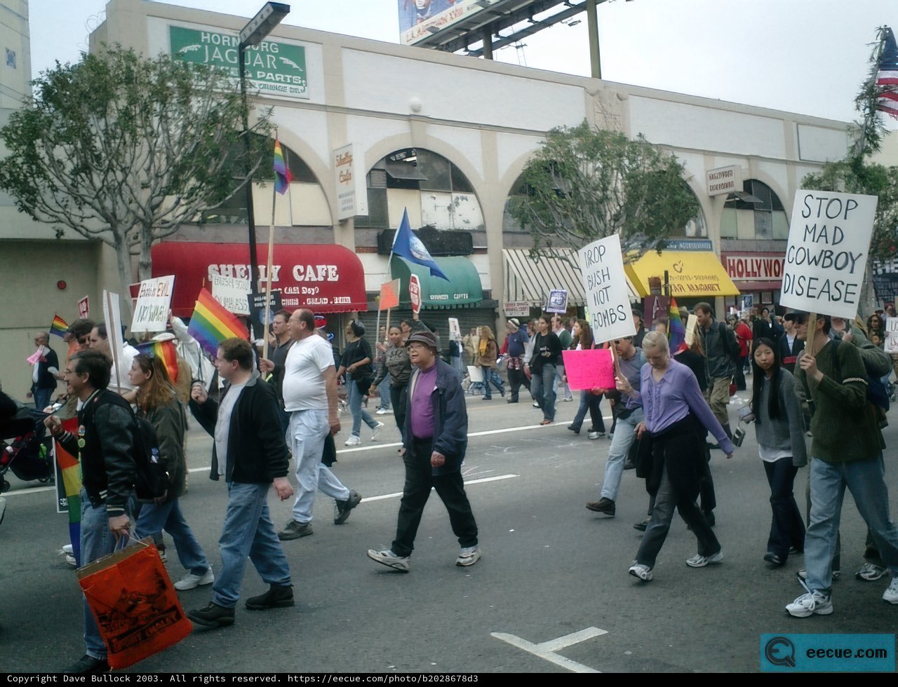 Protesters Marching with Signs