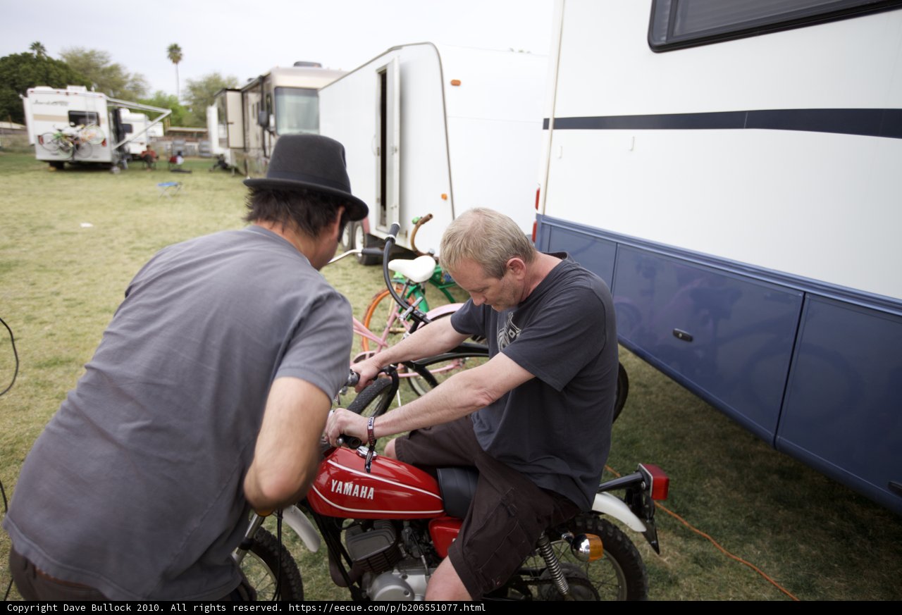 Working on the Motor of a Motorcycle