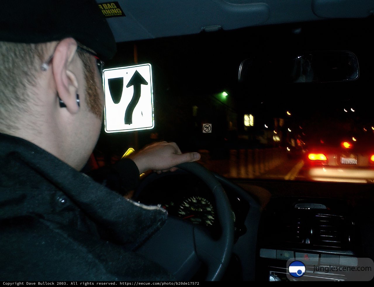 Night Driving with Traffic Sign