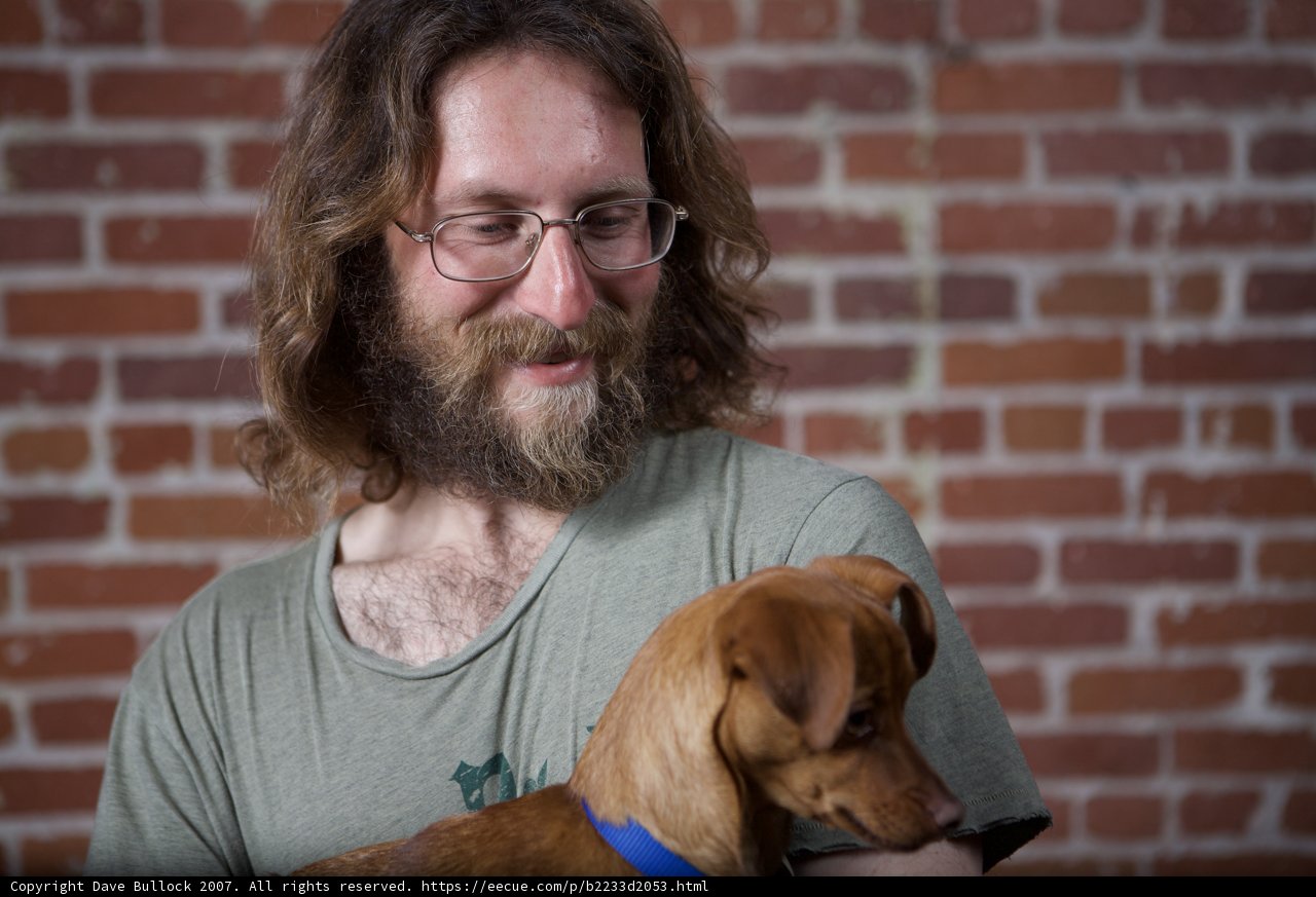 A bearded man and his loyal companion