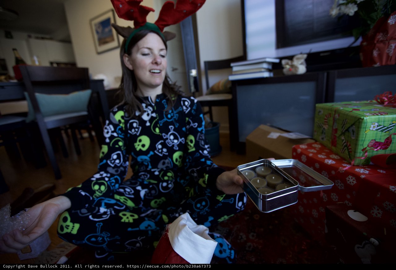 Reindeer Antlers and Candles on Christmas Morning