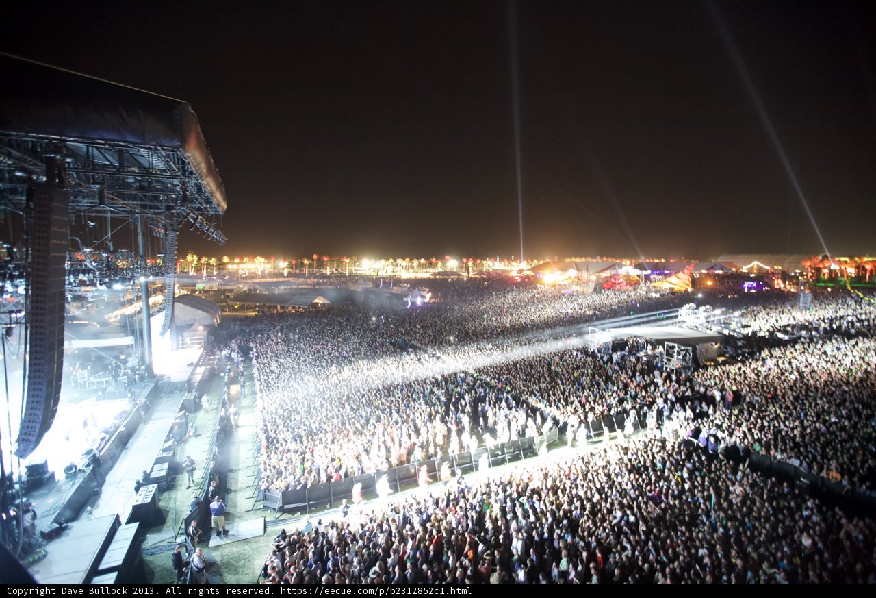 Nighttime Chaos at Coachella Concert