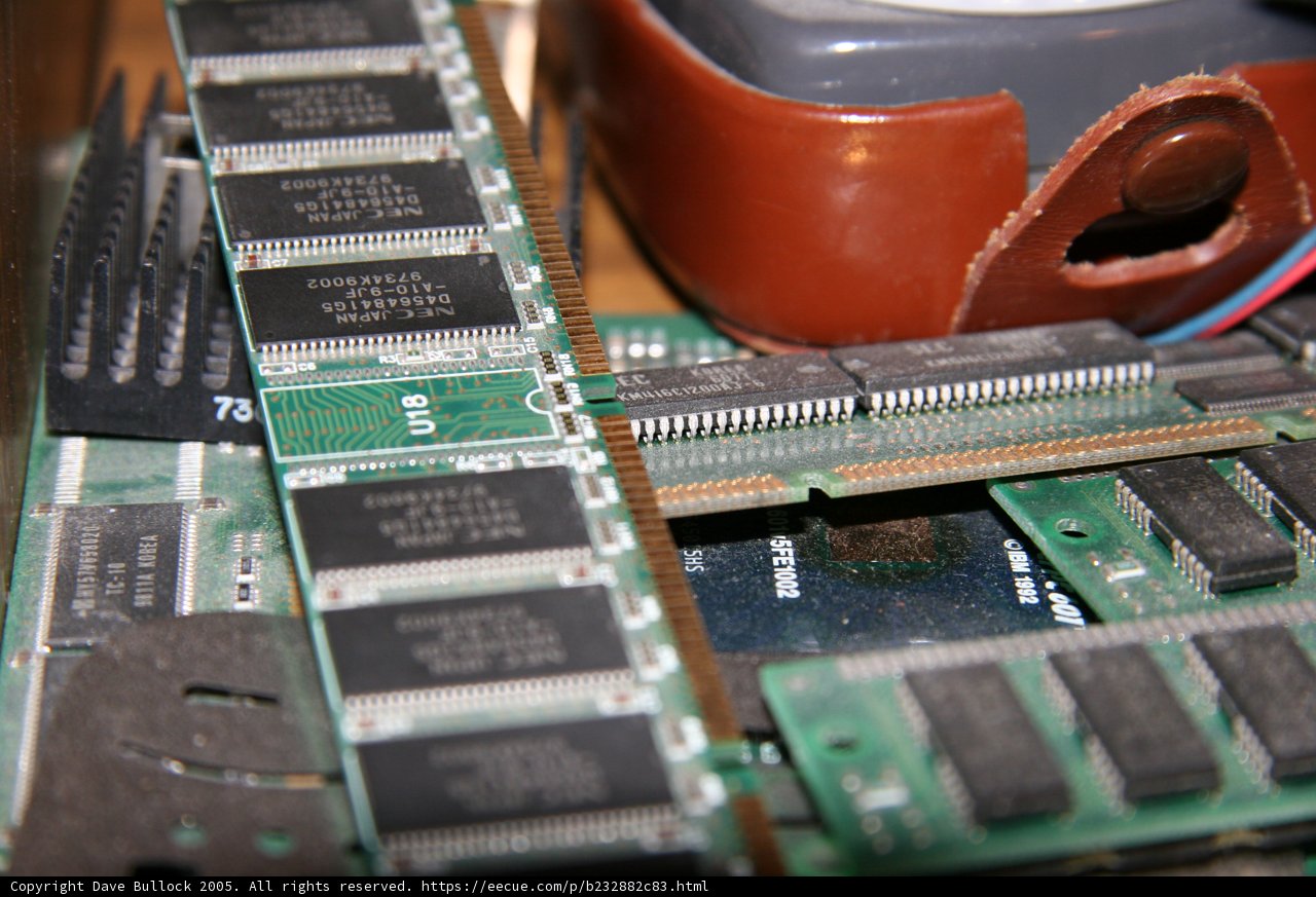 Broken RAM Module on Computer Motherboard