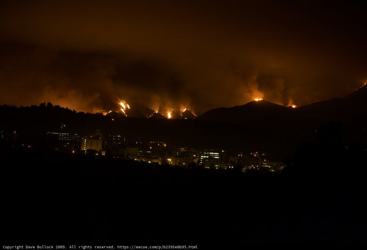 Mountains Ablaze at Night