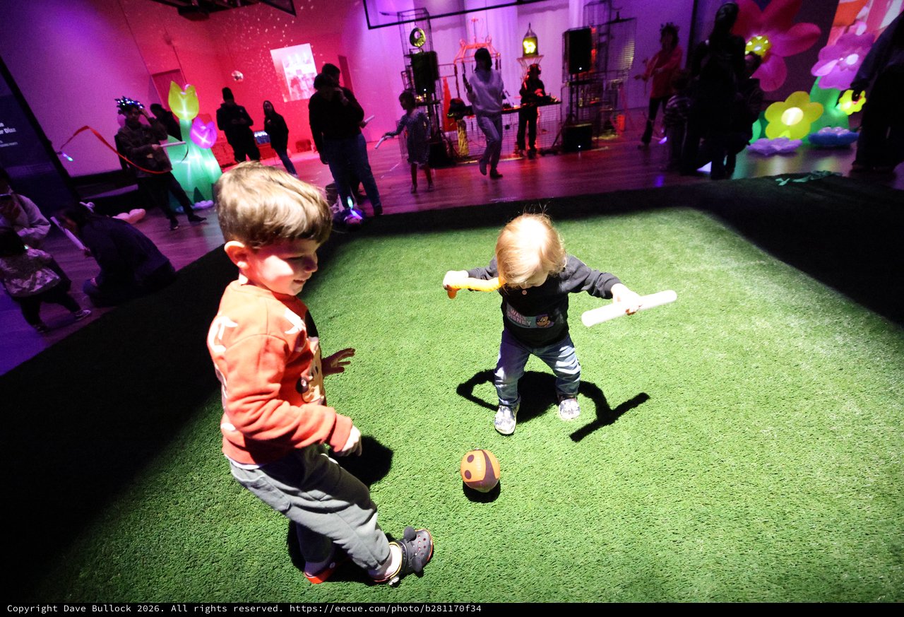 Children Playing at Baby Rave Interactive Art Event
