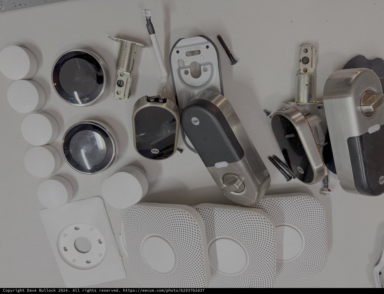 Disassembled Smart Home Security System Components