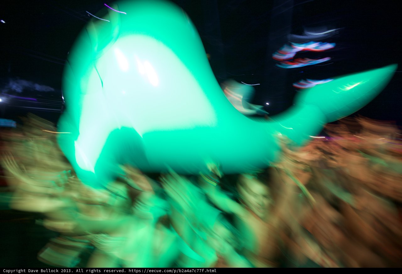 Illuminated Whale at a Night Club