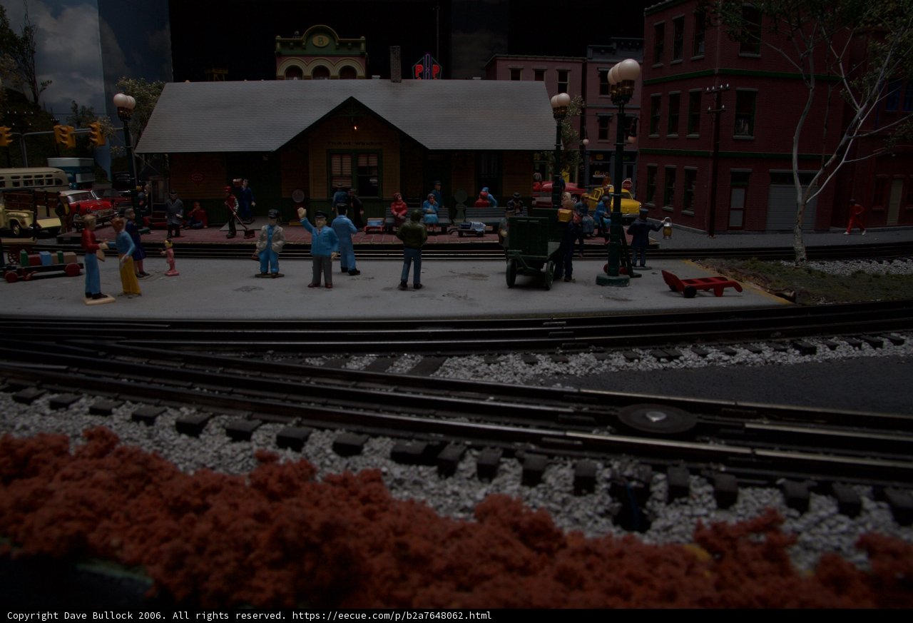 Miniature Train Station Scene