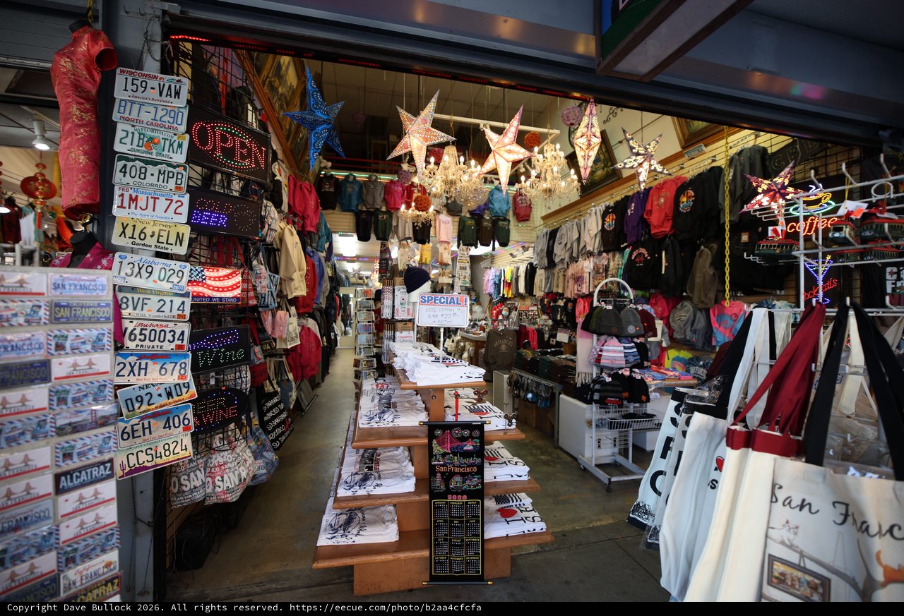 Colorful Tourist Souvenir Shop Interior with License Plates
