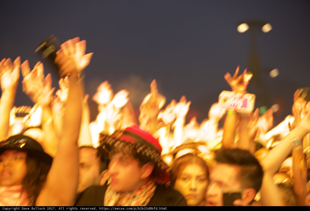 Coachella Night Sky Filled with Celebrating Crowd