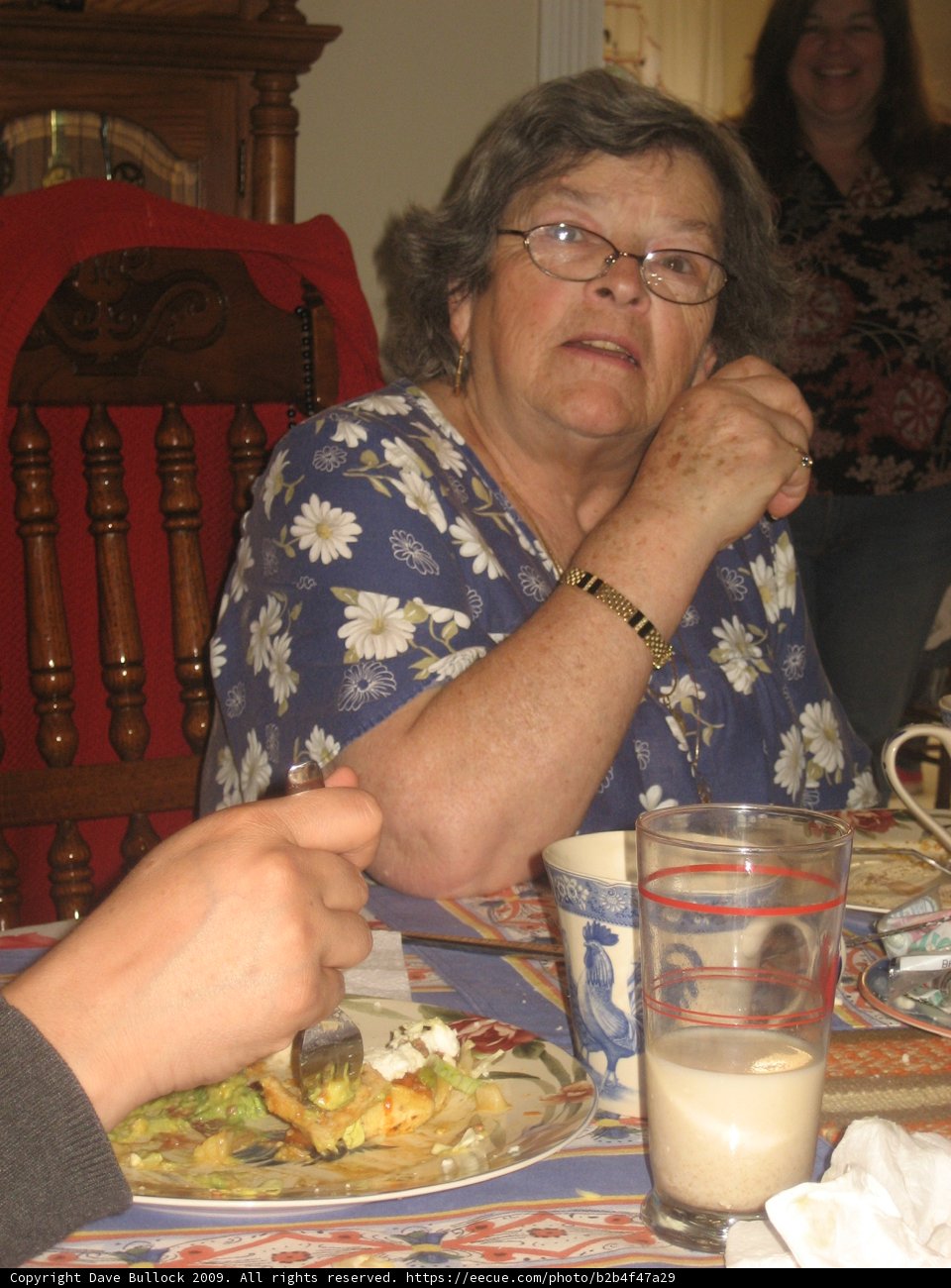 Floral Shirt at the Dining Table