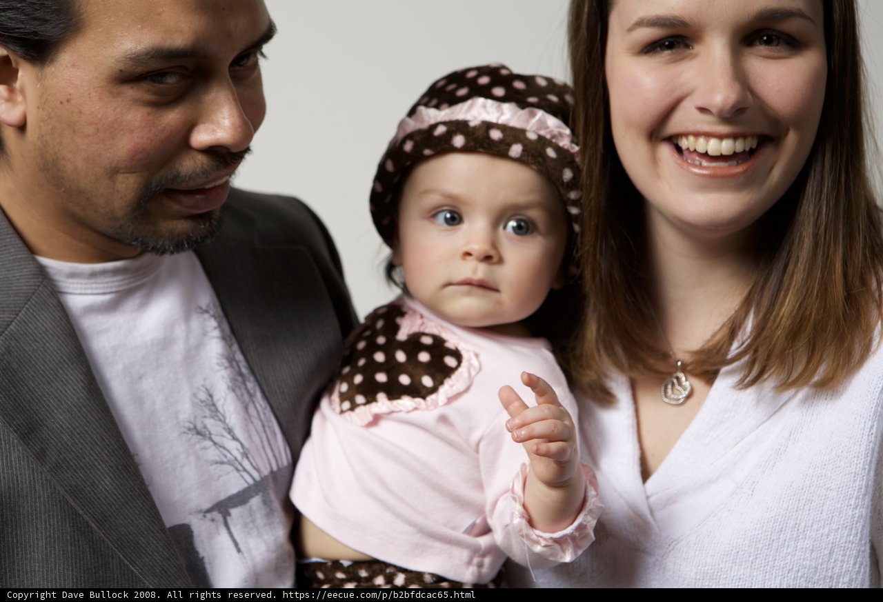 Loving Parents with Adorable Baby and Hats