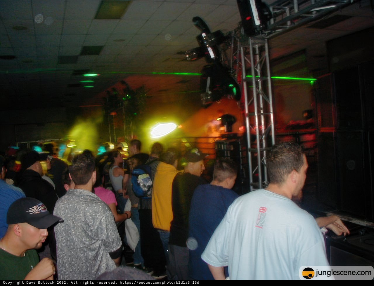 Nightclub party with a crowd and DJ