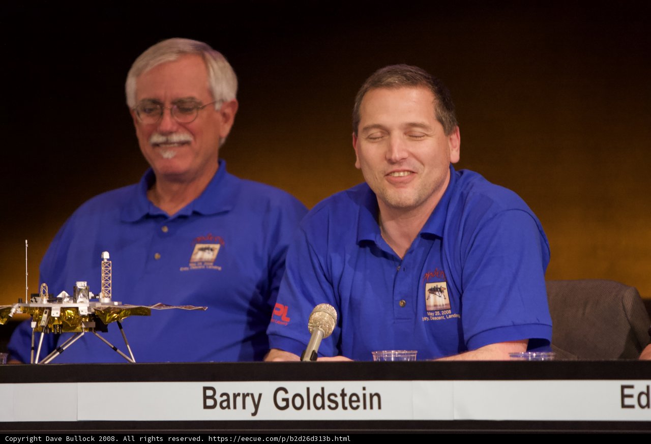 NASA Chief Astronaut Barry Goldstein and James Lovell at 2008 Phoenix Landing Press Conference