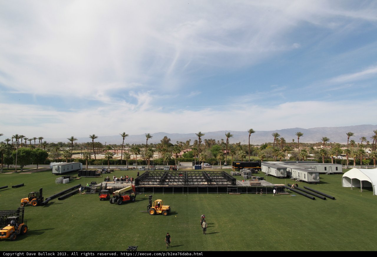 Tractor and Stage in a Vast Field