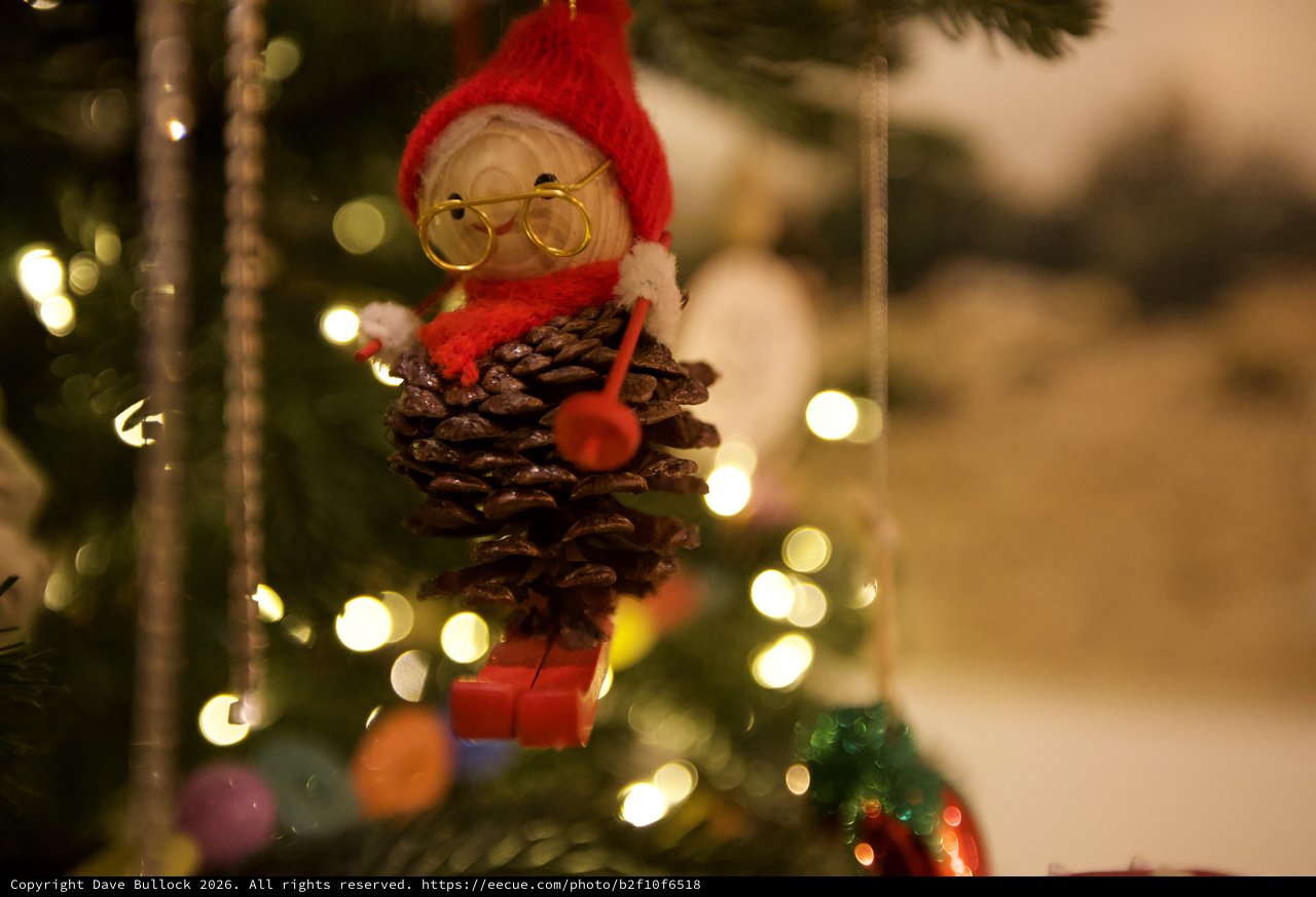 Handmade Pine Cone Santa Christmas Tree Ornament