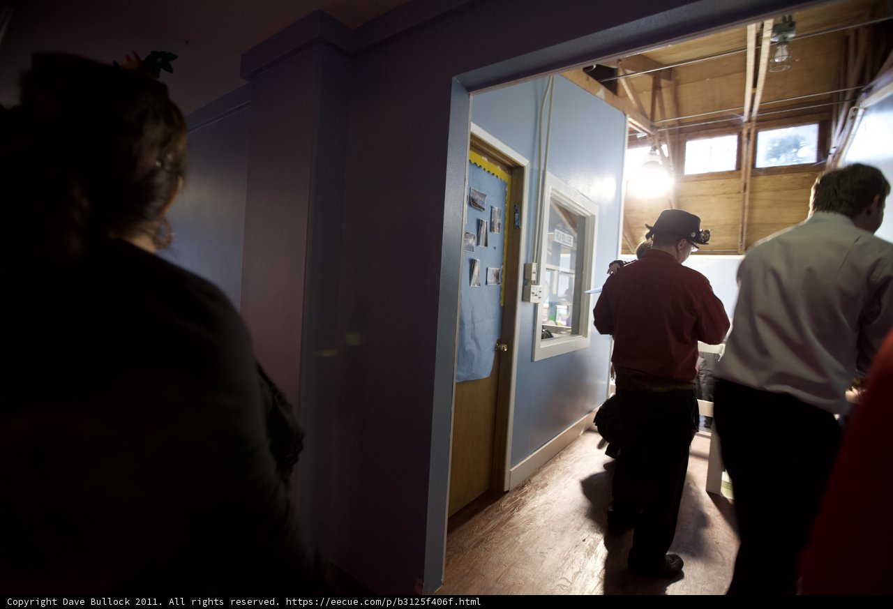 Wedding Guests in Hallway